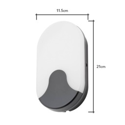Swona 15 Watt LED Outdoor Oval Bulkhead Light, Black - thumbnail 9