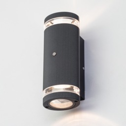 Murray Up and Down Outdoor Cylinder Wall Light with Photocell, Black - thumbnail 4