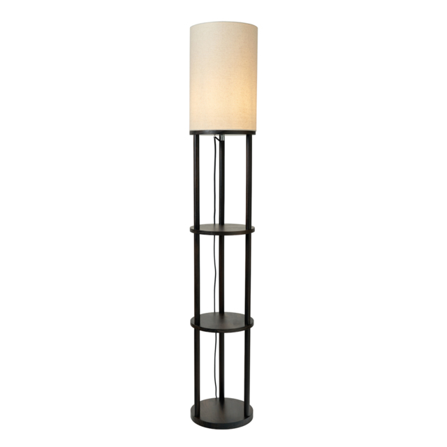 Shelby Floor Lamp with Shelves, Walnut - image 1