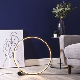 Sola LED Ring Floor Lamp, Matte Black - thumbnail 3