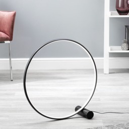 Sola LED Ring Floor Lamp, Matte Black - thumbnail 7