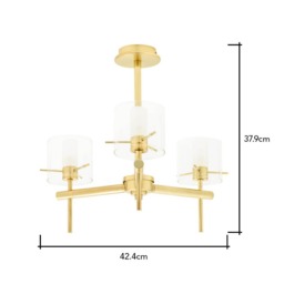 Jean Bathroom Ceiling Light, Satin Brass - thumbnail 8