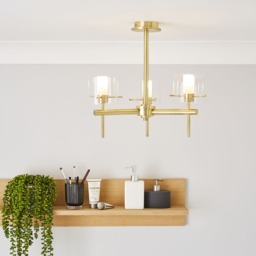 Jean Bathroom Ceiling Light, Satin Brass - thumbnail 3