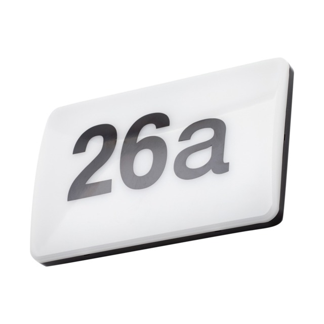 Rouen LED Outdoor Door Light with Numbers and Sensor, Black and White - image 1