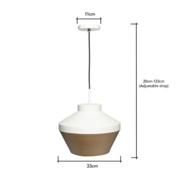 Lexi Ceiling Pendant, Ivory & Brass - thumbnail 8