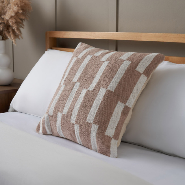 Woven Block Cushion, Taupe - image 1