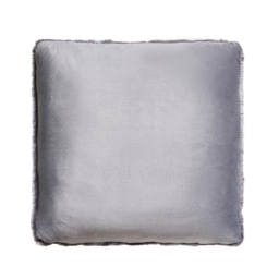 Faux Fur Stripe Cut Cushion, Grey - thumbnail 5