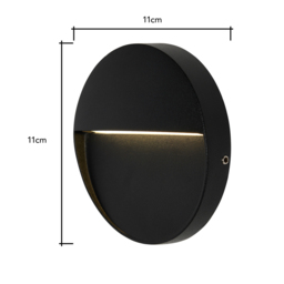 Orvi Outdoor LED 11cm Round Wall Light, Black - thumbnail 7