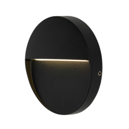 Orvi Outdoor LED 11cm Round Wall Light, Black - thumbnail 1