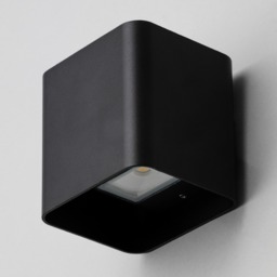 Cameron Outdoor LED Square Up and Down Wall Light, Black - thumbnail 5