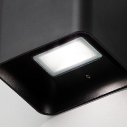 Cameron Outdoor LED Square Up and Down Wall Light, Black - thumbnail 6