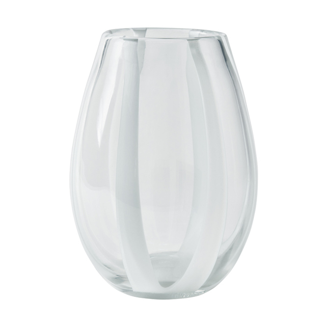 Glass and Opal Ribbon Vase, Clear - image 1