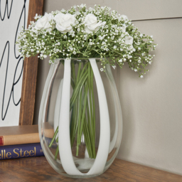 Glass and Opal Ribbon Vase, Clear - thumbnail 4