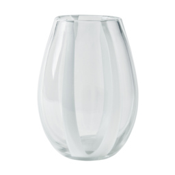 Glass and Opal Ribbon Vase, Clear - thumbnail 1