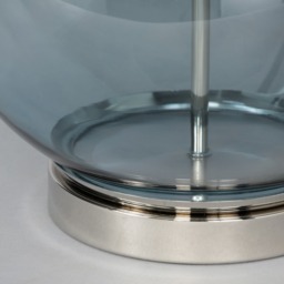 Metro Blue Glass Sphere Table Lamp, Nickel - thumbnail 6