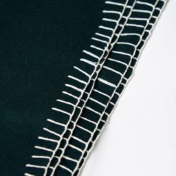 Felt Throw with Blanket Stitch Detail, Emerald Green - thumbnail 4