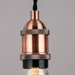 Industrial Style Black Cable Ceiling Pendant, Antique Copper - thumbnail 6