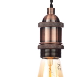 Industrial Style Black Cable Ceiling Pendant, Antique Copper - thumbnail 8