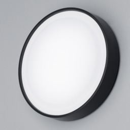 Flotta Small Outdoor LED Round Flush Wall Light, Black - thumbnail 4