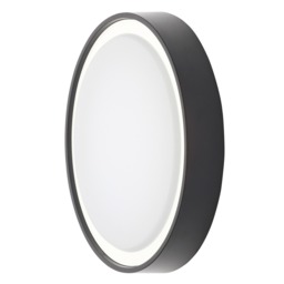 Flotta Small Outdoor LED Round Flush Wall Light, Black - thumbnail 1