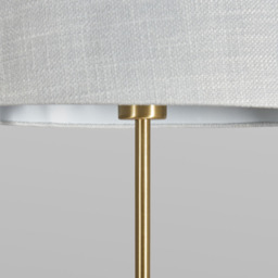Stassy Tripod Feet Floor Lamp with Light Grey Shade, Satin Brass - thumbnail 6