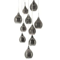 Carmella Cluster Ceiling Pendant with Smoked and Frosted Shades, Satin Chrome - thumbnail 8