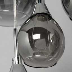 Carmella Cluster Ceiling Pendant with Smoked and Frosted Shades, Satin Chrome - thumbnail 6