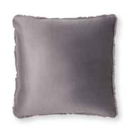 Chevron Faux Fur Cushion, Charcoal - thumbnail 5
