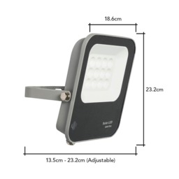 Aster LED 50 Watt Outdoor Solar Flood Light, Grey - thumbnail 9