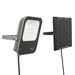 Aster LED 50 Watt Outdoor Solar Flood Light, Grey - thumbnail 8