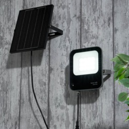 Aster LED 50 Watt Outdoor Solar Flood Light, Grey - thumbnail 3
