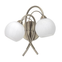 Soni Wall Light, Antique Brass and Alabaster - thumbnail 1