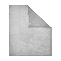 Bergen Embossed Faux Fur Throw, Grey - thumbnail 3