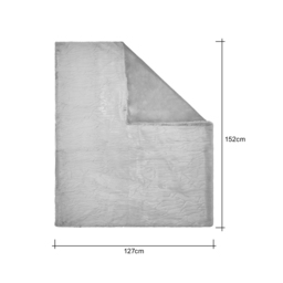 Bergen Embossed Faux Fur Throw, Grey - thumbnail 5