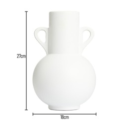 Jug Ceramic Vase, White - thumbnail 6