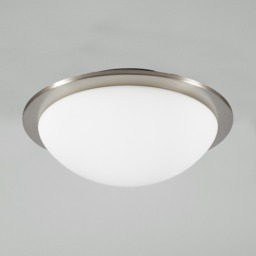 Jules LED Bathroom Glass Dome Flush Ceiling Light, Satin Nickel - thumbnail 5