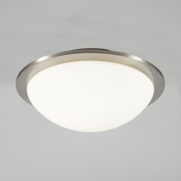 Jules LED Bathroom Glass Dome Flush Ceiling Light, Satin Nickel - thumbnail 4