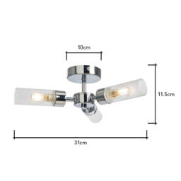 Kier Semi Flush Bathroom Ceiling Light, Chrome - thumbnail 9