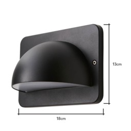 Jude Outdoor LED Wall Light, Black - thumbnail 8