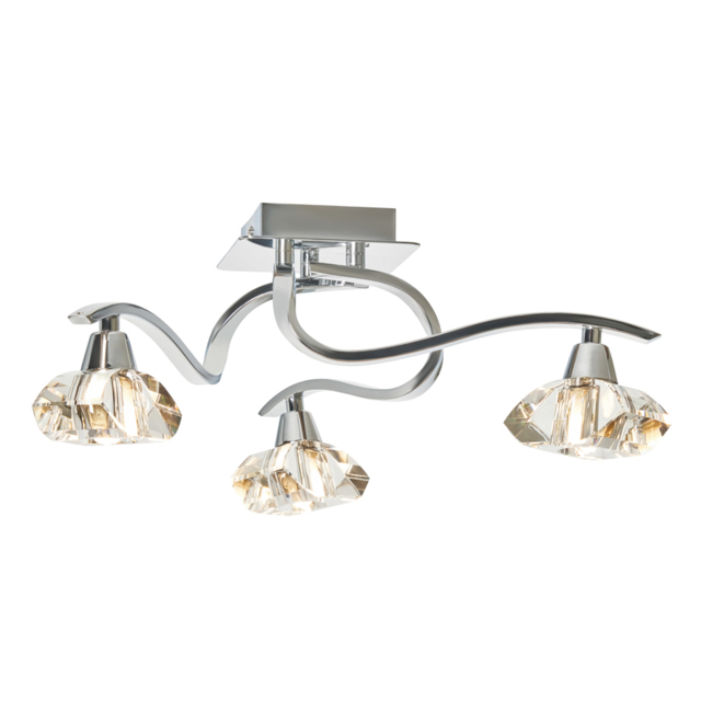 Bella 3 Light Flush Ceiling Light, Chrome - image 1