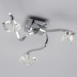Bella 3 Light Flush Ceiling Light, Chrome - thumbnail 5