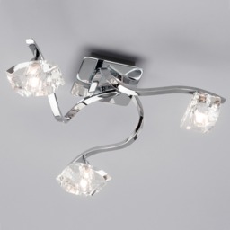 Bella 3 Light Flush Ceiling Light, Chrome - thumbnail 4