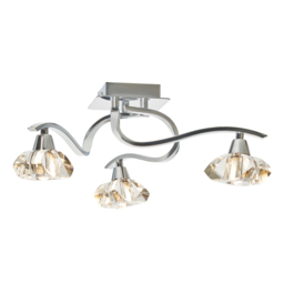 Bella 3 Light Flush Ceiling Light, Chrome