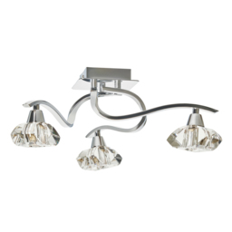 Bella 3 Light Flush Ceiling Light, Chrome - thumbnail 7