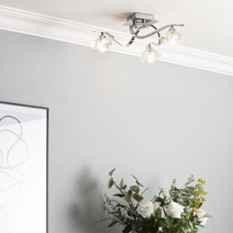 Bella 3 Light Flush Ceiling Light, Chrome - thumbnail 3