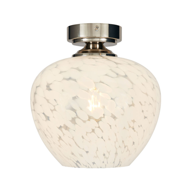 Agnes Flakestone Semi Flush Ceiling Light, Nickel - image 1