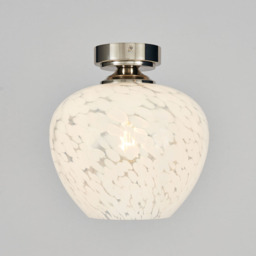 Agnes Flakestone Semi Flush Ceiling Light, Nickel - thumbnail 4