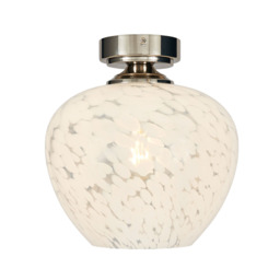 Agnes Flakestone Semi Flush Ceiling Light, Nickel - thumbnail 1