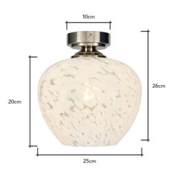 Agnes Flakestone Semi Flush Ceiling Light, Nickel - thumbnail 7