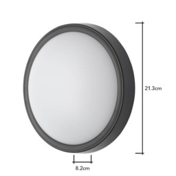 Orkney Outdoor LED Circular Wall Light, Black - thumbnail 7